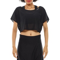 Winshape Damen Kurzes, Leicht Transparentes Mesh-Dance Top Dt106 T-Shirt,