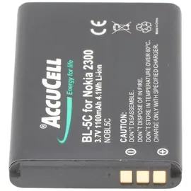 AccuCell Akku passend für Nokia 1208, BL-5C, BL-5CA 1100mAh
