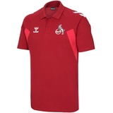 hummel 1. FC Köln Travel Polo Jersey rot Effzeh Poloshirt Fan Jersey, Größe:L