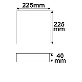 ISOLED LED Deckenleuchte PRO 24W eckig schwarz