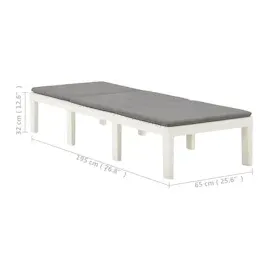 vidaXL Sonnenliege mit Auflage Kunststoff Weiß