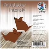 Ursus Falten Faltblätter Uni intensiv, Plakatkarton, 65 g/m2, 10 x 10 cm, mittelbraun
