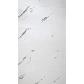 Check Klick-Vinyl CHECK One Alsberg Marmor 2157 Hochglanz-Fliese XL inkl. Trittschall Standard -1m2 - Weiß