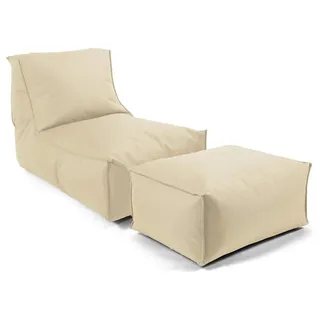 mokebo Sitzsack Beige, 60x65x140 cm, Oeko-Tex®, Gartenmöbel, Gartenstühle, Outdoor-Sitzsäcke