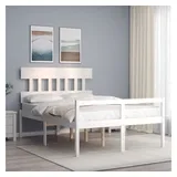furnicato Bett Seniorenbett aus massivholz Weiß 195,5 x 145,5 x 81 cm (1-tlg) weiß 145.5 cm x 195.5 cm x 81 cm