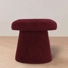 Wellhome Ø 'Teddy' Pilzhocker burgunderrot Ø43x38cm