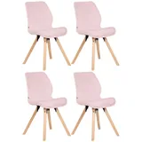 CLP 4er Set Stuhl Luna pink/Samt