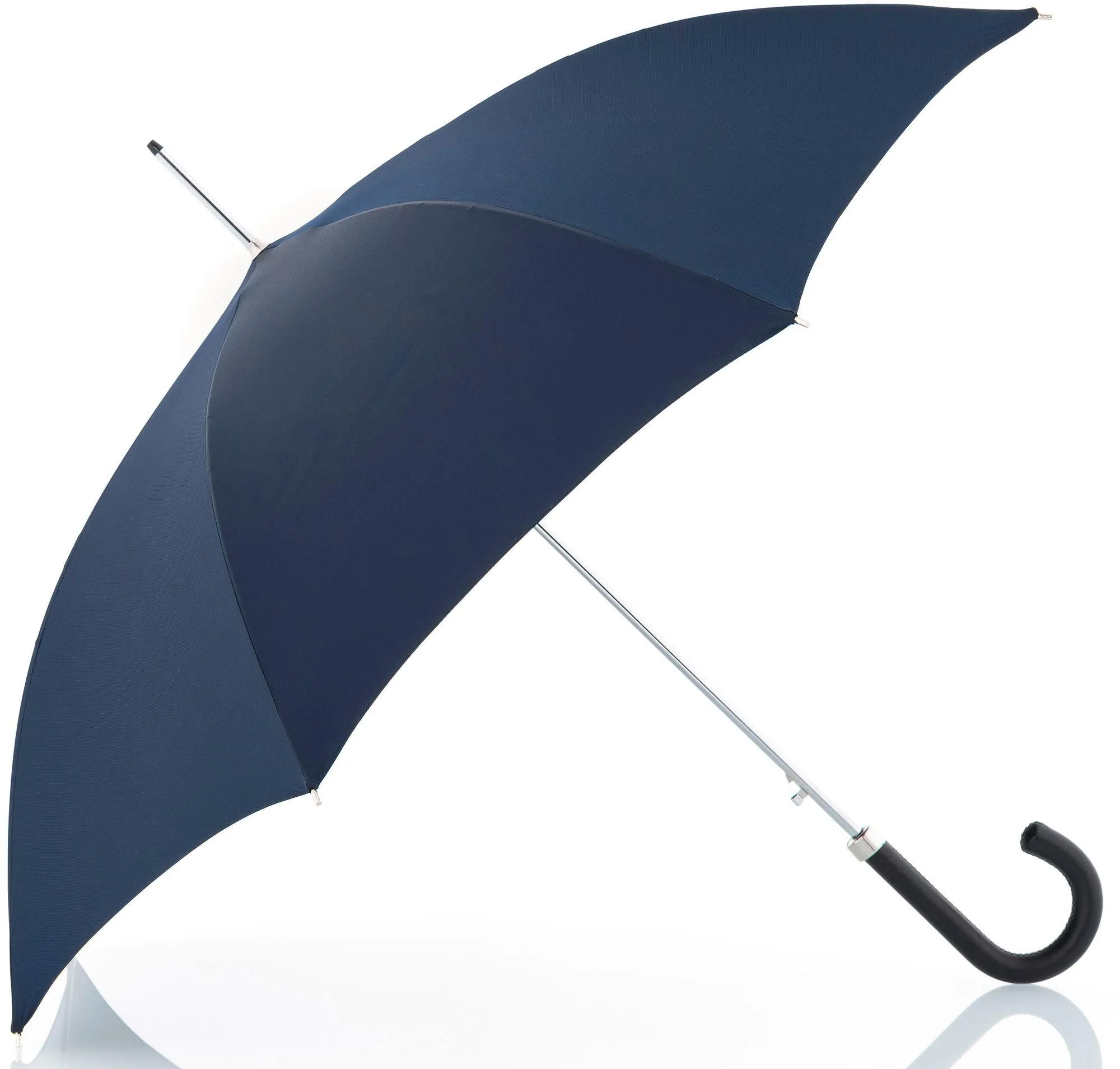 Stockregenschirm DOPPLER MANUFAKTUR "Oxford Uni, blau" blau Regenschirme Stockschirme handgemachter Manufaktur-Stockschirm