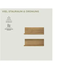 xonox.home Wandregal 32 x 12 x 14 cm Braun/Türkis