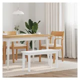 vidaXL Bank 90 cm Weiß Massivholz Gummibaum