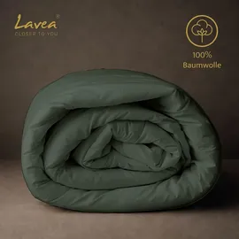 LAVEA Bettwäsche Set Jasmin Olivgrün 135 x 200 cm + 80 x 80 cm