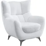 Atlantic Home Collection Sessel Shawn mit Federkern, trendy Bezug mit Teddyoptik weiß, Polyester, 88 cm x 91 cm 98 cm, SHAWN-SW02