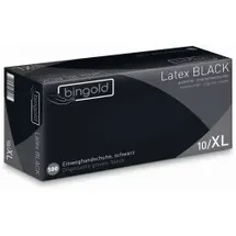 Bingold Einmalhandschuhe Latex BLACK puderfrei, (4 Größen wählbar)
