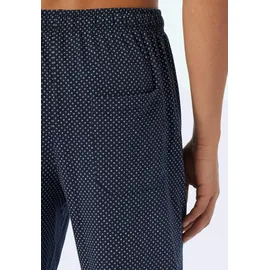 SCHIESSER Pyjama "Ebony", Herren, Gr. 98, blau (800, blau), Single Jersey, Obermaterial: 100% Baumwolle, unifarben, bequem lang, Rundhals, Homewear-Sets Pyjama, mit rundem Halsausschnitt