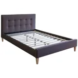 Homestyle4u Polsterbett Braun, Textil, 180x200 cm, Schlafzimmer, Betten, Polsterbetten