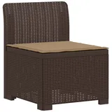 vidaXL 1-Sitzer Garten-Sofa mit Kissen Rattan-Look PP Braun