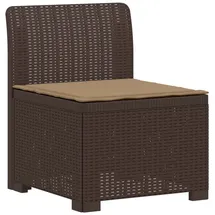 vidaXL 1-Sitzer Garten-Sofa mit Kissen Rattan-Look PP Braun