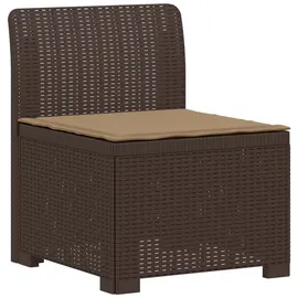vidaXL 1-Sitzer Garten-Sofa mit Kissen Rattan-Look PP Braun