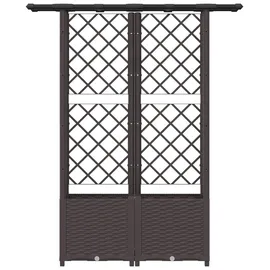 vidaXL Hochbeet mit Rankgitter und Dach 124,5 x 40 x 138 cm Braun