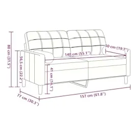 vidaXL 2-Sitzer-Sofa mit Zierkissen Gelb 140 cm Samt