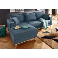Home affaire Ecksofa Edina L-Form, auch in Baumwollmix-Bezug, im skandinavischem Stol blau