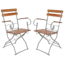 Lex Biergarten-Set Sitzgruppe Biergartenmöbel Armlehnen Tisch 70x70cm Stuhl 3tlg.