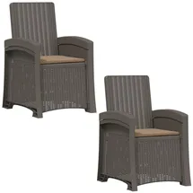 vidaXL Liegesessel Garten Rattan-Optik 2 pcs 2 St. Hellgrau/Taupe