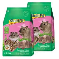 MultiFit Nagerfutter für Maus, Rennmaus und Zwerghamster 2x2,5 kg