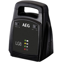 AEG Batterieladegerät LG 8, 12 Volt/8 Ampere, mit LED Anzeige, schutzisolierte Batterieklemmen