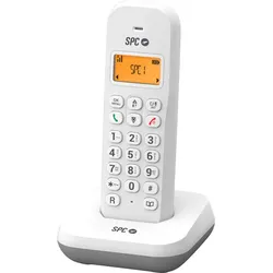 SPC Keops - Weißes schnurloses Festnetztelefon mit beleuchtetem Display und Rufnummernanzeige