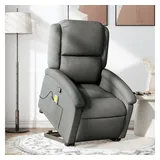 vidaXL Massagesessel mit Aufstehhilfe Dunkelgrau Stoff