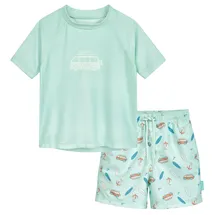 Playshoes Jungen Zweiteiler Rash-Guard-Set, Surf-Bus Shorts, 86-92