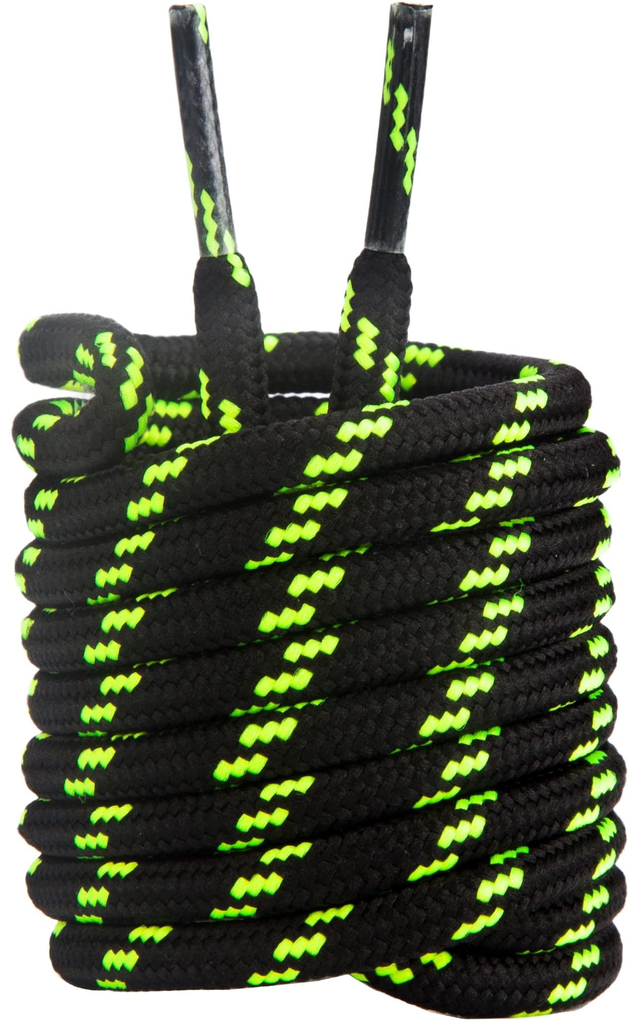 Tolumo Diameter 4.5 MM Round Durable Boot Laces Lengths 100 to 160 CM Shoelaces for Work and Leisure Boots, Hiking Shoes Black Green 160 CM 1 Pair - 160cm - 1 Pair