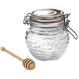 Kilner Honigglas mit Löffel aus Holz - Bienenstock Design