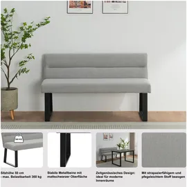 OTTO home Polsterbank Ivanna Anthrazit 140 x 82 x 62 cm