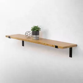 ML-Design Regalhalterung Schwarz, Metall, 14.5x4x25 cm Wohnzimmer, Regale, Wandregale