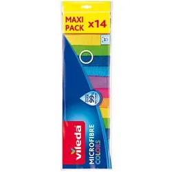 vileda COLORS MAXI PACK Mikrofasertücher Polyester 60 °C waschbar, 14 St.