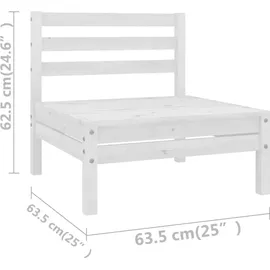 vidaXL 13-tlg. Garten-Lounge-Set Weiß Massivholz Kiefer