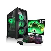 SYSTEMTREFF Gaming Komplett PC Set AMD Ryzen 5 5500 6x4.2GHz | Nvidia GeForce RTX 4060 8GB DX12 | 1TB M.2 NVMe | 16GB DDR4 RAM | WLAN Desktop Paket Computer für Gamer, Gaming