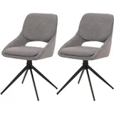 2er-Set Esszimmerstuhl HWC-N73, Stuhl, drehbar Auto-Return, Stoff Boucle 540g/m2