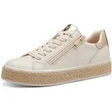 Marco Tozzi Damen Sneaker flach mit Reißverschluss Freizeit, Beige (Cream Comb), 38 EU