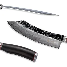 Wakoli EBO Damastmesser Blockmesser 25 cm Schwarz