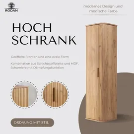 Rodan Hochschrank 139 x 35,5 x 31,5 cm Braun/Gold Holz