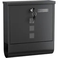 Wiltec Briefkasten mit Zeitungsrolle, schwarz, 305 x 95 x