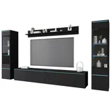 P & B Wohnwand Vera 4-tlg. ca. 240x130 cm Schwarz