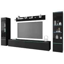 P & B Wohnwand Vera 4-tlg. ca. 240x130 cm Schwarz