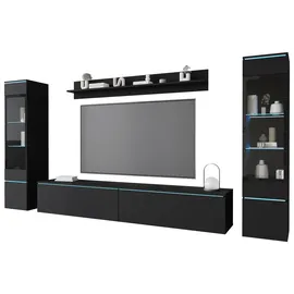 P & B Wohnwand Vera 4-tlg. ca. 240x130 cm Schwarz