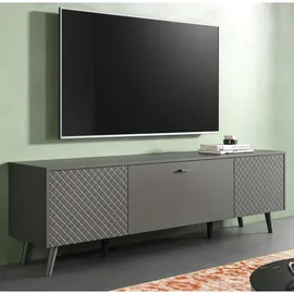 inn.furn Madea TV-Lowboard 185x55x40 cm Grau Holz/Metall