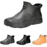 Generisch Herren Regenstiefel Gummistiefel Halbhoch wasserdichte Stiefel Herren Regenschuhe Weich rutschfest Gartenschuhe Abriebfest Arbeitsschuhe Bequem Gummischuhe Verschleißfest (a-Dark Gray, 44) - 44 EU