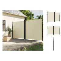 vidaXL Seitenmarkise Ausziehbar Creme 220x600 cm